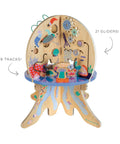 Deep Sea Adventure Wooden Toddler Activity Center With Clacking Clams Spinning Gears And Slick Bead Runs For Tot Approved Fine Motor Development And Next Level Learning Fun with colorful ocean designs.
