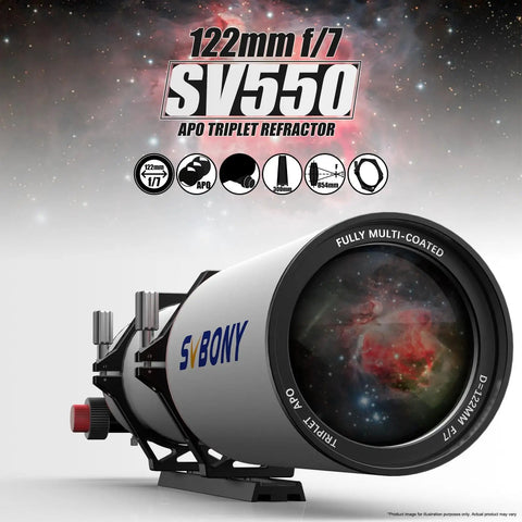 Beast 122mm Apo Triplet Refractor Telescope For Deep Space And Visual Observing, 854mm Focal Length, F7 in space view