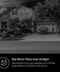 Hardwired 2K Video Doorbell With Chime, Night Vision, showing a home driveway with night vision capabilities