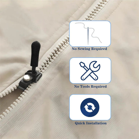 30 Piece Zipper Repair Kit Universal Zipper Fixer Set With Plastic Detachable Pulls, Quick Install Zippers, No Sewing Needed