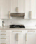 10 Pack Champagne Bronze Cabinet Pulls 5 Inch 128mm Solid Zinc Alloy Kitchen Cabinet Handles on white cabinets