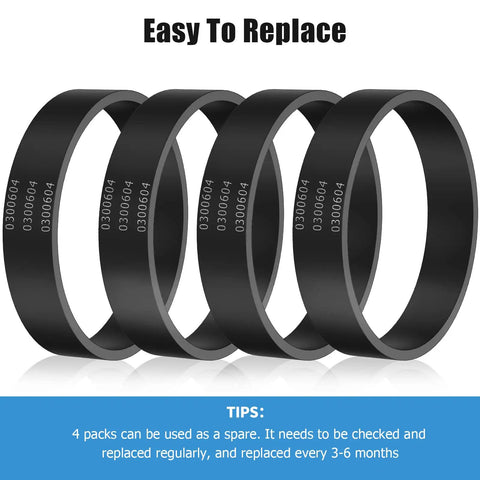Premium Replacement Belt For Upright Vacuum Cleaners 0300604 4 Pack shown against gradient background