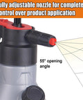 Fully adjustable nozzle on Heavy Duty Two Liter Hand Pump Foam Sprayer For Car Washing And Mobile Detailing.