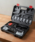 Heavy Duty Rivet Nut Tool Kit With Threaded Insert Riveter Hand Riveter Portable Storage Case Alloy Steel Build Ergonomic Non Slip Handles Handy On Site Repair Kit For Metal Work, open case with riveter and inserts