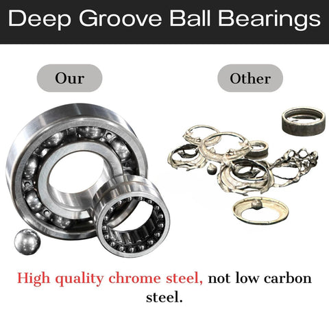 Front view: 50 pcs 608-2RS deep groove ball bearings, 8x22x7 mm, chrome steel, double rubber sealed