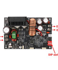 DC Buck Converter With Meter 6-70V In To 0-60V Out Up To 20A 1200W Step Down Power Supply circuit board with labeled inputs