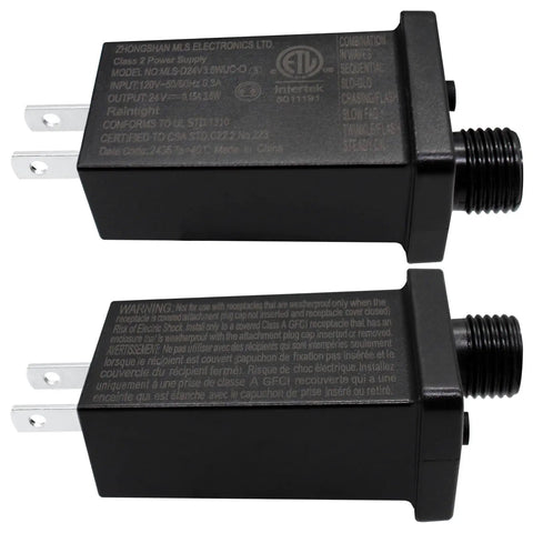 24V Low Voltage LED Transformer With 3.6W Output IP44 Waterproof LED Driver side view with US plug