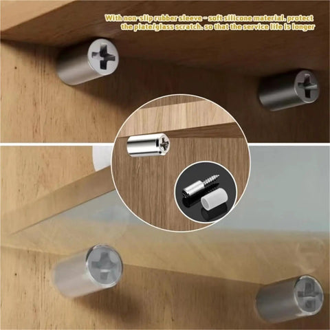 Heavy Duty Self Tapping Screws With Rubber Sleeves 40 Piece Set Cross Drive installed on wood surface for secure support.