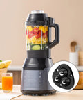 Blender with fruit inside on kitchen counter, inset shows 12 Pack Mini Appliance Caster Wheels With 360 Degree Rotation Self Adhesive Swivel Casters.