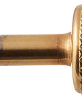 Acme Quick Coupler X 1/4 Mfl for HVAC R134a Refrigeration, CH14 Adjust A Valve Opener shown in brass side view