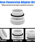 40Mm To 1-1/2 Inch Or 1-1/4 Inch Pool Hose Adapter Kit For Above Ground Filters, white adapter with O-ring, PVC material
