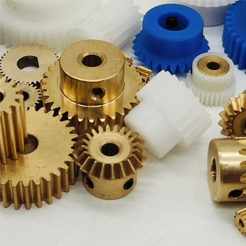 Bevel Gear Set 69 Tooth Brass Gear 0.5 Mod With Step Teeth 6.35mm Bore 15mm Step Diameter with other gears