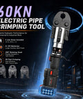 60KN Electric Pipe Crimping Tool with High Strength Copper Press jaws and hydraulic design for plumbing work.