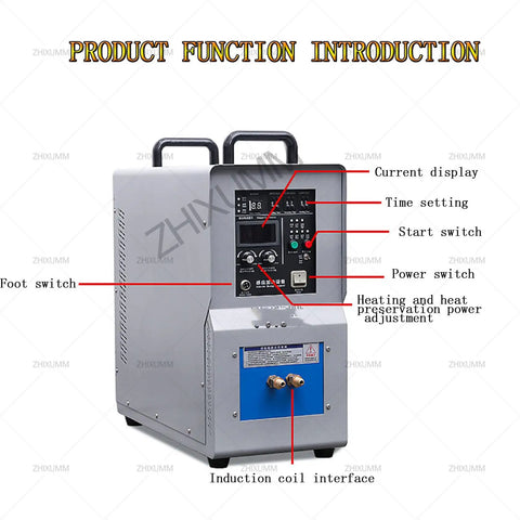 Commercial Grade 15Kw High Frequency Induction Welding Heater With Digital Touch Panels and Zero Hassle Water Cooling showing controls and indicators.