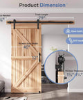 EaseLife Six Point Six Foot Sliding Barn Door Track And Hardware Kit with Straight Pulley for 36-40 Inch Wide Single Doors