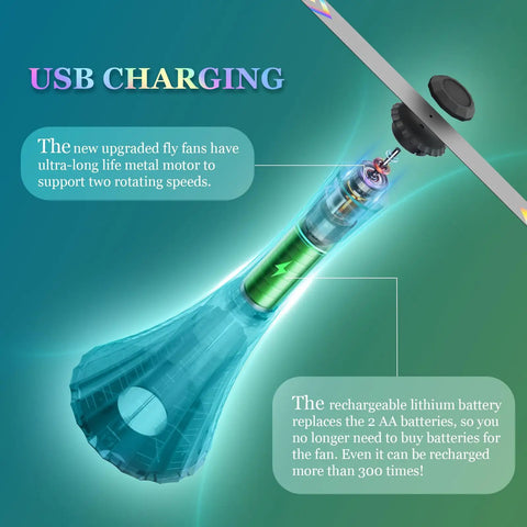 Rechargeable Table Fly Fans Keep Flies Away With Soft Blades For Food Prep On The Go, motor and battery diagram