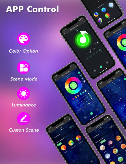 App control interface for Star Projector Night Light With Bluetooth Speaker And App Control For Bedroom Decor