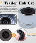 2-inch trailer hub cap for 3500lb axles with grease cover and durable metal construction