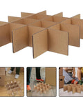 10 Pack Small Size Shipping Carton Dividers With Interlocking Compartments shown in use for organized storage.