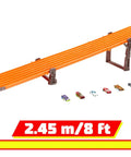 Six Car Super 6 Lane Raceway With 8 Foot Roll Up Track, Realistic Lights And Sounds, Includes Six 1 64 Scale Vehicles, Quick Setup