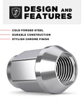 Bulge Acorn Lug Nuts M12x1.50 Solid Piece No Cap Easy Install Durable Carbon Steel Chrome Finish conical design