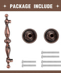 Package contents of Antique Copper Cabinet Pulls With 2.5 Inch Hole Centers And 3.5 Inch Overall Length Solid Zinc Alloy Retro Drawer Pulls