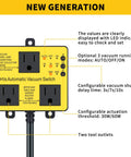 Ortis Automatic Vacuum Switch with two tool outlets, yellow housing, LED indicators and adjustable actuation threshold