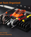 Magnetic Plier Organizer Set 24-Piece Modular Tool Holders for Toolbox and Drawer Storage, tools displayed in organizer