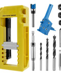 Pro Grade Door Hinge Mortise Jig Kit with Self Centering Drill Bits, adjustable router template for square and round hinges