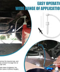 Fluid transfer pump for standard quart bottles; 8cc per stroke, white pump with tubing for transmission fluid/gear oil.