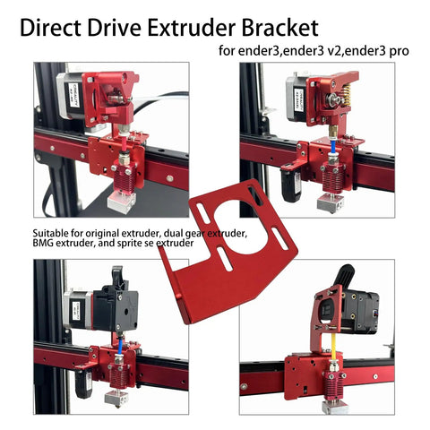 Direct drive extruder bracket for Ender 3, V2, Pro with MGN12H Linear Guide Rail Kit 3.0 Upgrade and mounting hardware shown