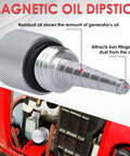 Honda Handy Generator No Spill Oil Change Funnel With Magnetic Dipstick Complete Kit in use on red machine