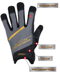 Mens Work Gloves Touch Screen Utility Mechanic Gloves With Padded Knuckles And Palm, cut resistant, anti slip, breathable mesh back