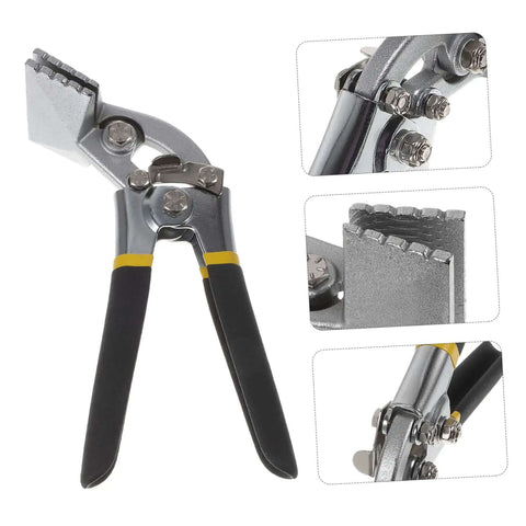 Manual Metal Bender Tool With Straight Jaw Hand Seamer Non Slip Grip for bending and flattening sheet metal in construction.