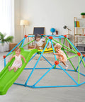 Children playing on Climbing Dome With Slide 8Ft Jungle Gym For Backyard 2 In 1 Outdoor Climbing Frame Playset indoors