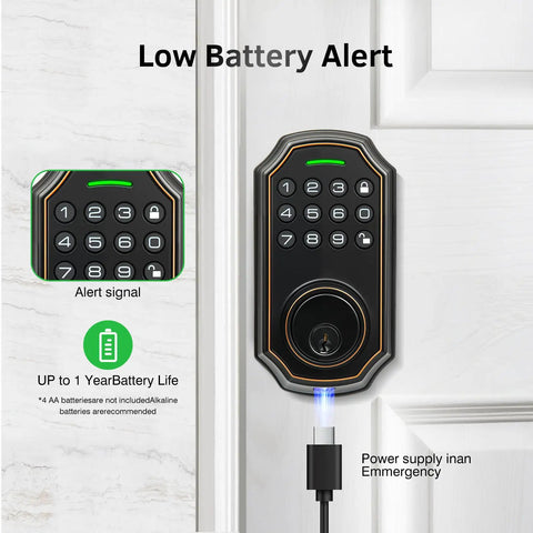 No Sweat Smart Keyless Entry Door Lock With Dual Knobs And Front Door Handle Featuring Electronic Digital Keypad Deadbolt Auto Lock 50 User Codes Voice Prompts Tight Security For Home Or Apartment Clean Satin Nickel