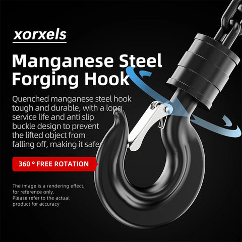 Heavy Duty 1 Ton Electric Chain Hoist, 2200 LBS Beast Mode Lifter With Wireless Remote And 20 Ft Pendant, Manganese steel forging hook design.