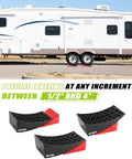 RV Leveling Blocks 2 Pack With Ramp Kit For Camper And Travel Trailer, Heavy Duty RV Levelers Up To 35,000 Lbs, Dual Axle Support