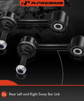 2 Pack Rear Sway Bar Links Stabilizer Kit For Volkswagen Jetta Golf Passat Tiguan Eos CC Beetle And Audi A3 Quattro Q3 TT Quattro Boosts Handling And Reduces Body Roll For A Smoother Sportier Ride, displayed with two black metal links.