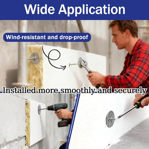 Ranstac 300pcs foam board fasteners and stainless steel washers for insulation board installation
