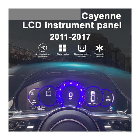 12.3 Inch LCD Dashboard Instrument Cluster For Porsche Cayenne 2011 2017 Replacement Smart Gauge Module with purple display