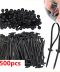 Heavy Duty Nylon Cable Tie Buckle With Pin And Button Universal Zip Ties for car engine guard shown with user fastening.