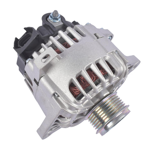 110 Amp Drop-In Alternator Replacement For Hyundai Veloster 2013 2017 Kia Forte Forte5 Rio 1.6L 2012 2017 With Start Stop System Bolt-On Direct Fit 37300-2B760 373002B760 High Output