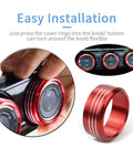 Red AC Knob Cover and Center Console Button Ring Trim for Forester 2014-2018, Crosstrek 2013-2017, Impreza 2014-2016, WRX STi 2015-2020