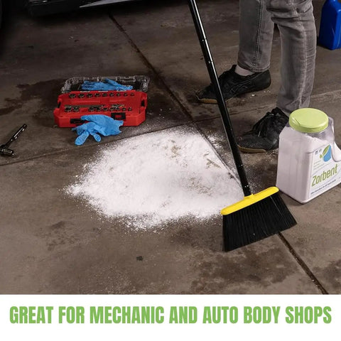 All Liquids Spill Powder That Eats Messes Fast, Ultra Absorbent Spill Cleanup For Vomit Urine Oil And All Liquids on garage floor