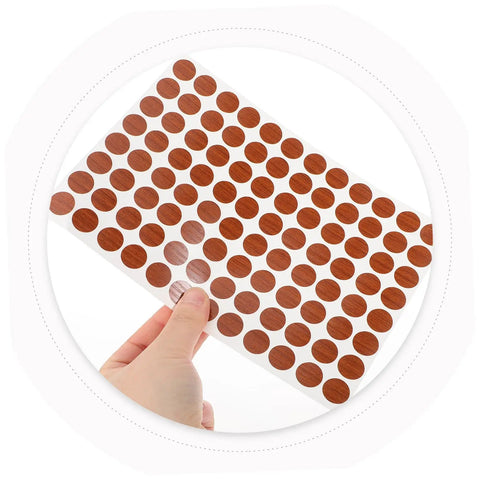 Easy Install No Drill Needed Screw Hole Covers For Furniture And Cabinets, Wear Resistant Decorative Sticker Caps To Hide Screws And Nail Holes sheet in hand