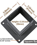 Beefed Up 4x4 Post Flange Anchor Base For Deck Railings With Screws Stainless Steel 201 Black Finish square base dimensions