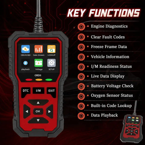 OBD2 Code Reader And Diagnostic Scanner For Acura ZDX EV With Live Data Freeze Frame Tools, showing key function interface.