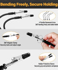 Helping Hands Soldering Station With 5X Magnifying Glass And 4 Flexible Arms Third Hand Soldering Tool close-up of adjustable clamps
