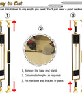 Adjustable Aluminum Baluster Spindle Kit For Deck Stairs And Porch Railings Ten Piece Heavy Duty Guardrail Set showing cutting instructions.